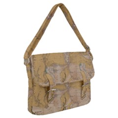 Vintage World Map Physical Geography Buckle Messenger Bag by Sudheng