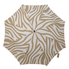 Brown Zebra Vibes Animal Print  Hook Handle Umbrellas (medium) by ConteMonfrey
