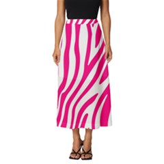 Pink Fucsia Zebra Vibes Animal Print Classic Midi Chiffon Skirt by ConteMonfrey