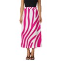 Pink Fucsia Zebra Vibes Animal Print Classic Midi Chiffon Skirt View1