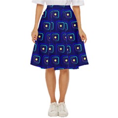 Blue Neon Squares - Modern Abstract Classic Short Skirt by ConteMonfrey