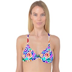 Crazy Pop Art - Doodle Circles   Reversible Tri Bikini Top by ConteMonfrey
