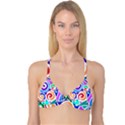 Crazy Pop Art - Doodle Circles   Reversible Tri Bikini Top View1