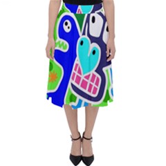Crazy Pop Art - Doodle Skulls  Classic Midi Skirt by ConteMonfrey