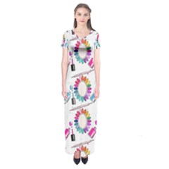 Manicure Short Sleeve Maxi Dress by SychEva