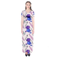 Manicure Short Sleeve Maxi Dress by SychEva