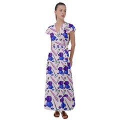 Manicure Flutter Sleeve Maxi Dress by SychEva