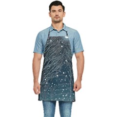 Snow Christmas Starry Night Kitchen Apron by Simbadda