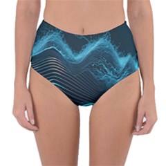 Technology Computer Background Reversible High-waist Bikini Bottoms by Simbadda
