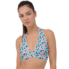 Pop Triangles Halter Plunge Bikini Top by ConteMonfrey