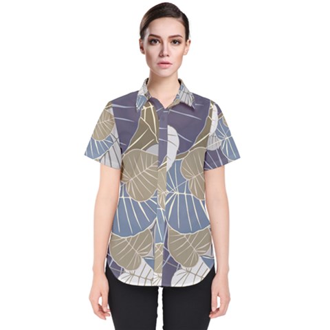 Ackground Leaves Desktop Women s Short Sleeve Shirt by Amaryn4rt