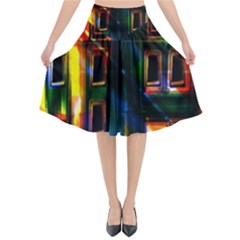 Architecture City Homes Window Flared Midi Skirt by Amaryn4rt