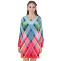Graphics Colorful Colors Wallpaper Graphic Design Long Sleeve Chiffon Shift Dress  View1
