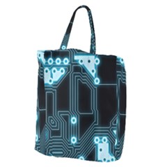 A Completely Seamless Background Design Circuitry Giant Grocery Tote by Amaryn4rt