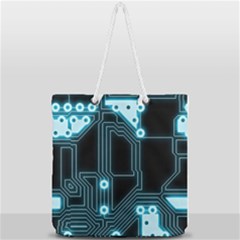 A Completely Seamless Background Design Circuitry Full Print Rope Handle Tote (large) by Amaryn4rt