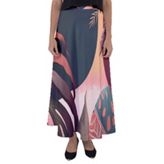 Leaves Foliage Plants Flared Maxi Skirt by Ravend