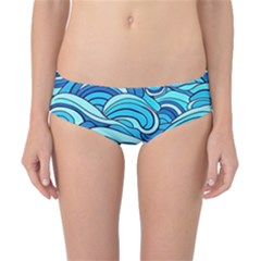 Pattern Ocean Waves Blue Nature Sea Abstract Classic Bikini Bottoms by Wegoenart
