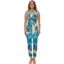 Waves Ocean Sea Abstract Whimsical Abstract Art 5 Women s Pinafore Overalls Jumpsuit View1
