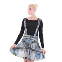 Squad Latvia Architecture Suspender Skater Skirt by Celenk