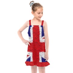 Union Jack Flag National Country Kids  Overall Dress by Celenk
