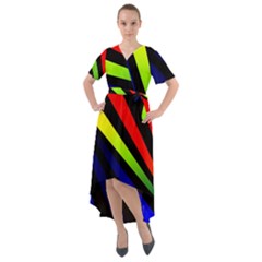 Graphic Design Computer Graphics Front Wrap High Low Dress by Celenk