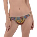 Egyptian Tutunkhamun Pharaoh Design Ring Detail Bikini Bottoms View1