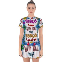 Christian Christianity Religion Drop Hem Mini Chiffon Dress by Celenk
