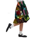 Abstract Color Texture Creative Kids  Ruffle Flared Wrap Midi Skirt View3