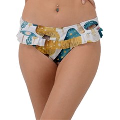 Mushroom Forest Fantasy Flower Nature Frill Bikini Bottoms by Uceng