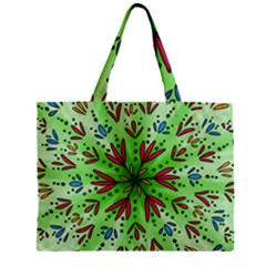 Flower Mandala Art Drawing Spring Background Zipper Mini Tote Bag by Uceng