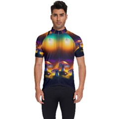 Ai Generated Mushrooms Wallpaper Men s Short Sleeve Cycling Jersey by Uceng