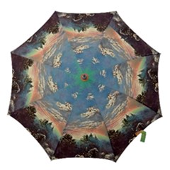 Abstract Art Psychedelic Arts Experimental Hook Handle Umbrellas (medium) by Uceng