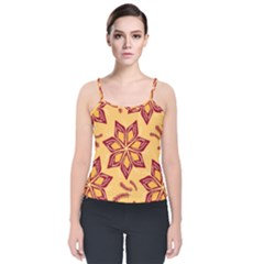 Flower Mandala Template Sketch Drawing Art Velvet Spaghetti Strap Top by Uceng