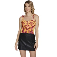 Flower Mandala Template Sketch Drawing Art Flowy Camisole Tie Up Top by Uceng