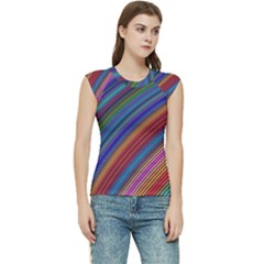 Multicolored Stripe Curve Striped Background Women s Raglan Cap Sleeve Tee by Uceng