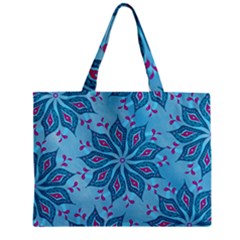 Flower Template Mandala Nature Blue Sketch Drawing Zipper Mini Tote Bag by Uceng