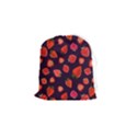 Strawberry On Black Drawstring Pouch (Small) View1