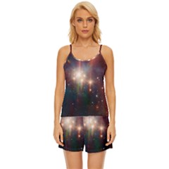 Astrology Astronomical Cluster Galaxy Nebula Satin Pajama Short Set by danenraven