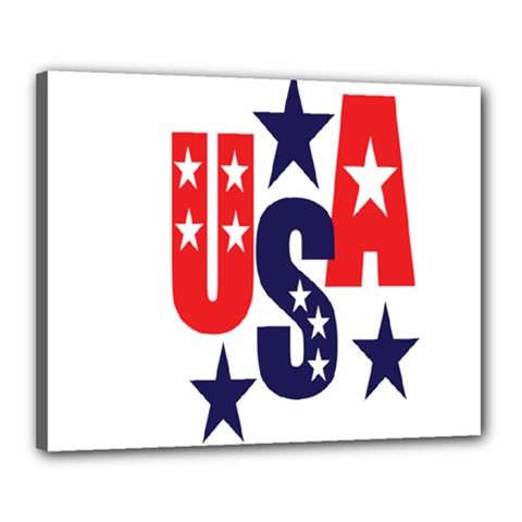 Usa Stars Fourth Of July Symbol America Usa Stars Canvas 20  X 16  (stretched) by Wegoenart