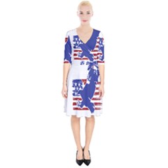 Usa Flag Eagle Symbol American Bald Eagle Country Wrap Up Cocktail Dress by Wegoenart