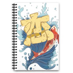 Wave Fish Koi Splash Character Carp 5 5  X 8 5  Notebook by Wegoenart