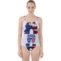 Usa Flag Sunglasses Usa Flag American Flag Flower Cut Out Top Tankini Set View1