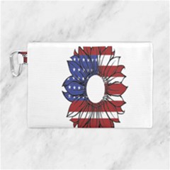 Us Flag Flower Sunshine Flag America Usa Canvas Cosmetic Bag (large) by Wegoenart