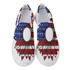 Us Flag Flower Sunshine Flag America Usa Women s Slip On Sneakers by Wegoenart