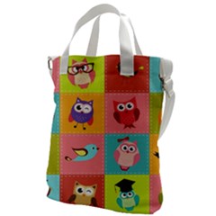 Owls Pattern Abstract Art Vector Cartoon Canvas Messenger Bag by Salman4z