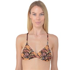 Colorful Background Artwork Pattern Floral Patterns Retro Paisley Reversible Tri Bikini Top by Salman4z