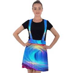Art Fantasy Painting Colorful Pattern Design Velvet Suspender Skater Skirt by Ravend