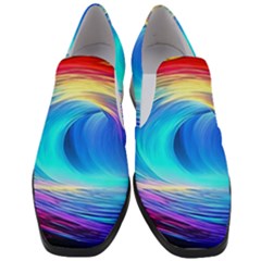 Art Fantasy Painting Colorful Pattern Design Women Slip On Heel Loafers by Ravend
