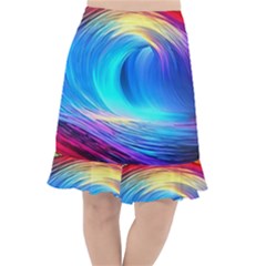 Art Fantasy Painting Colorful Pattern Design Fishtail Chiffon Skirt by Ravend