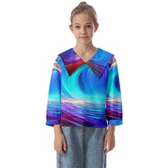 Art Fantasy Painting Colorful Pattern Design Kids  Sailor Shirt by Ravend